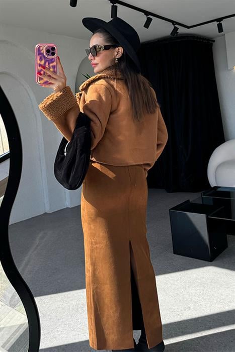 Bentley Taba Süet Kalem Etek