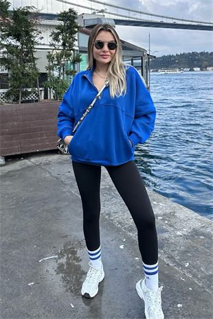 Bershka saks mavi sweat