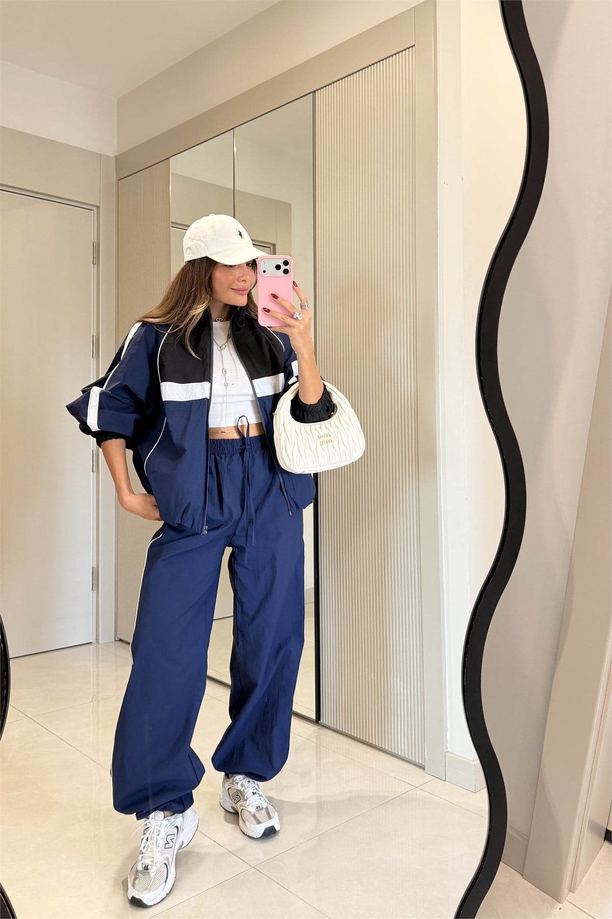 Bianca Lacivert Kontrast Geçişli Paraşüt Takım