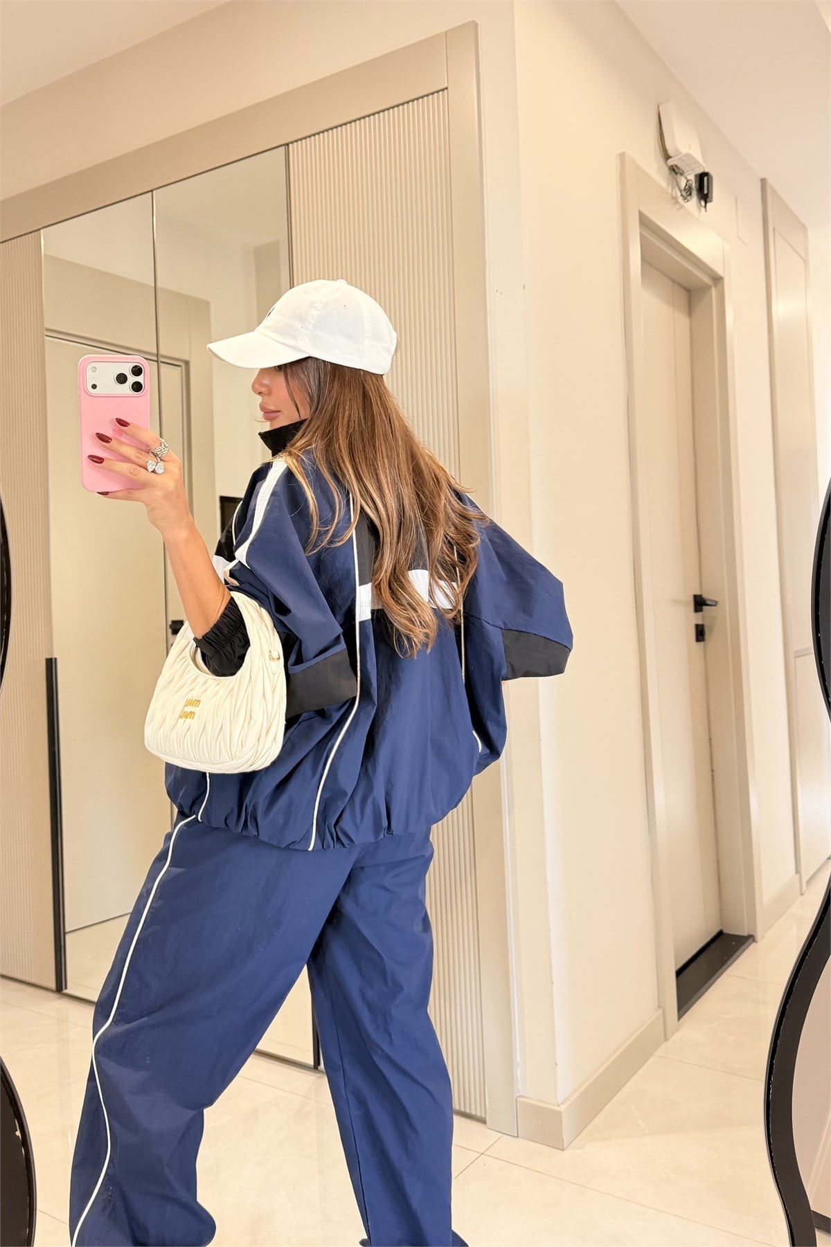 Bianca Lacivert Kontrast Geçişli Paraşüt Takım