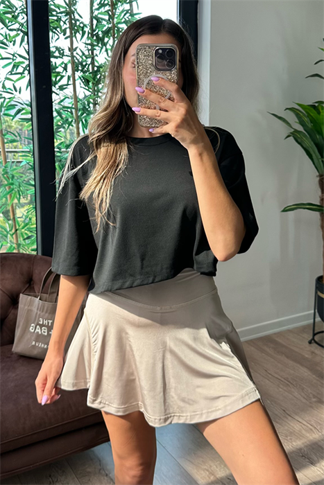 Bisiklet yaka siyah basic tshirt