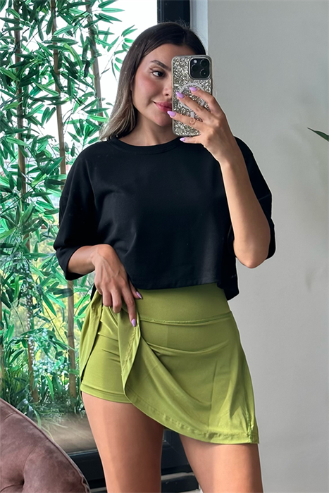 Bisiklet yaka siyah basic tshirt