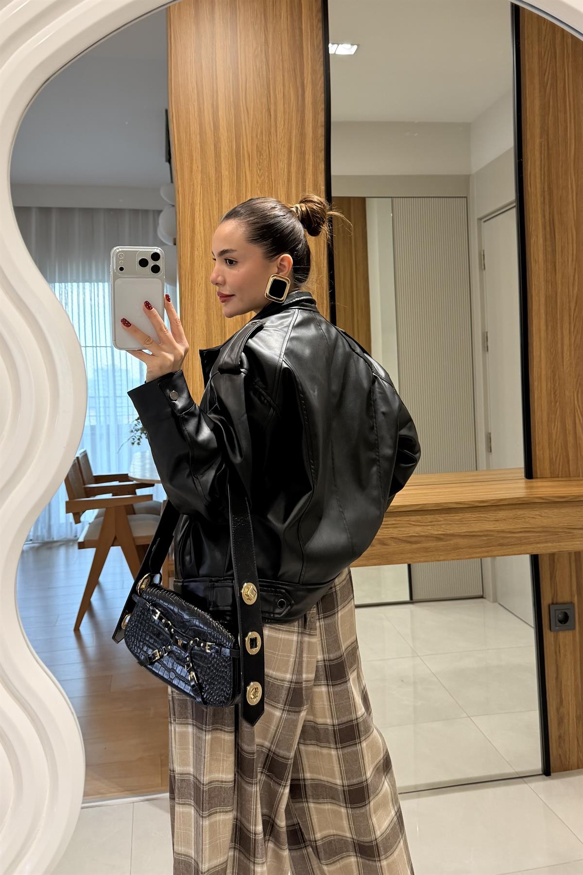 Blanka Siyah Deri Ceket