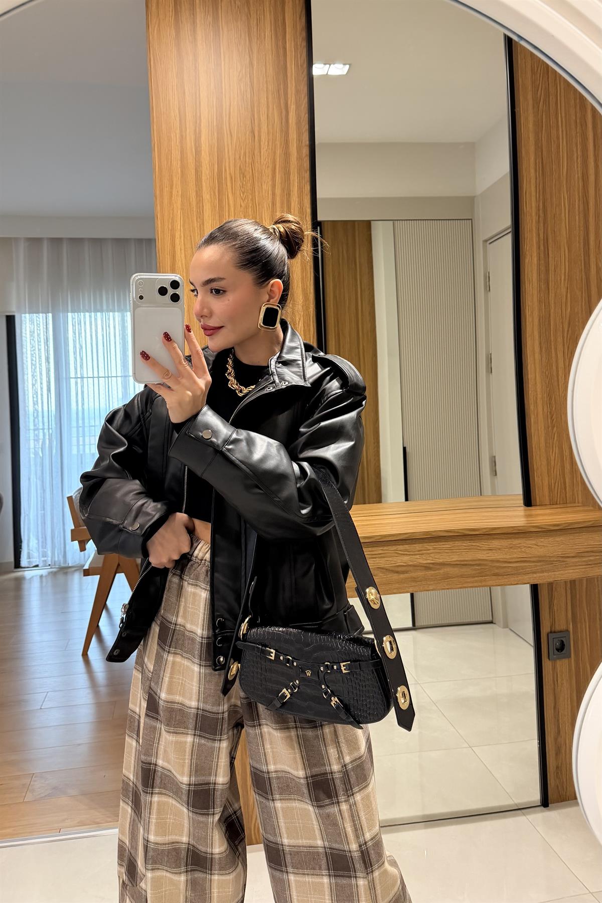 Blanka Siyah Deri Ceket