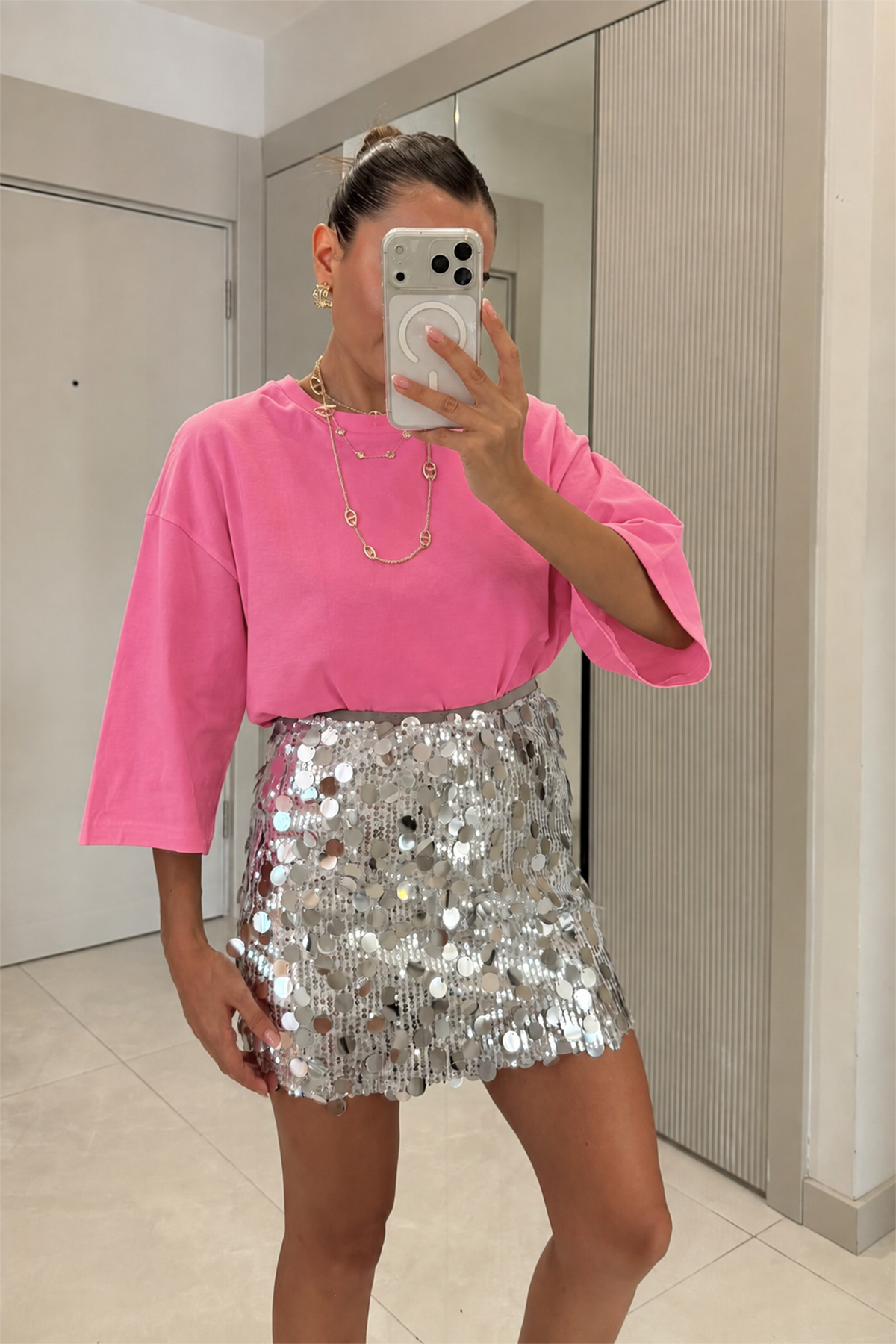 Blonde Pembe Oversize Tshirt