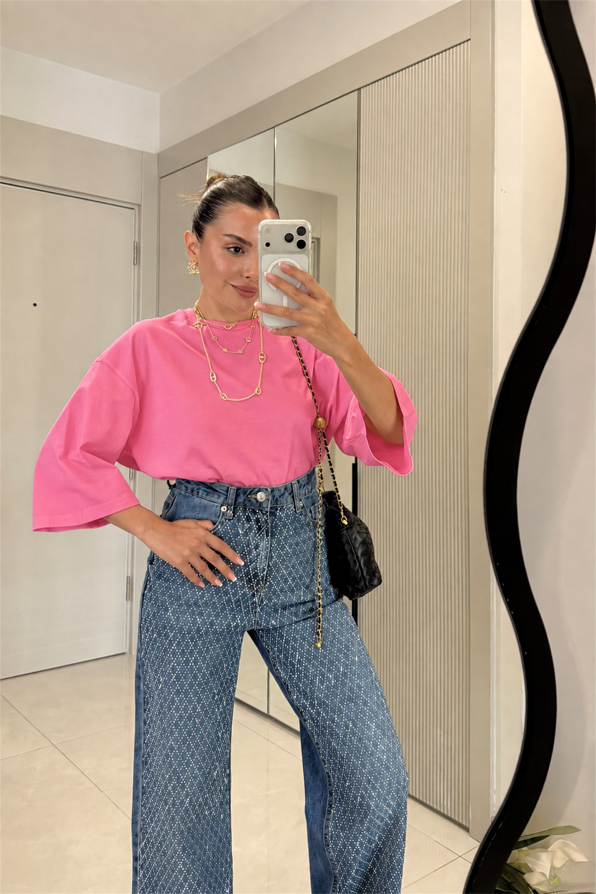 Blonde Pembe Oversize Tshirt