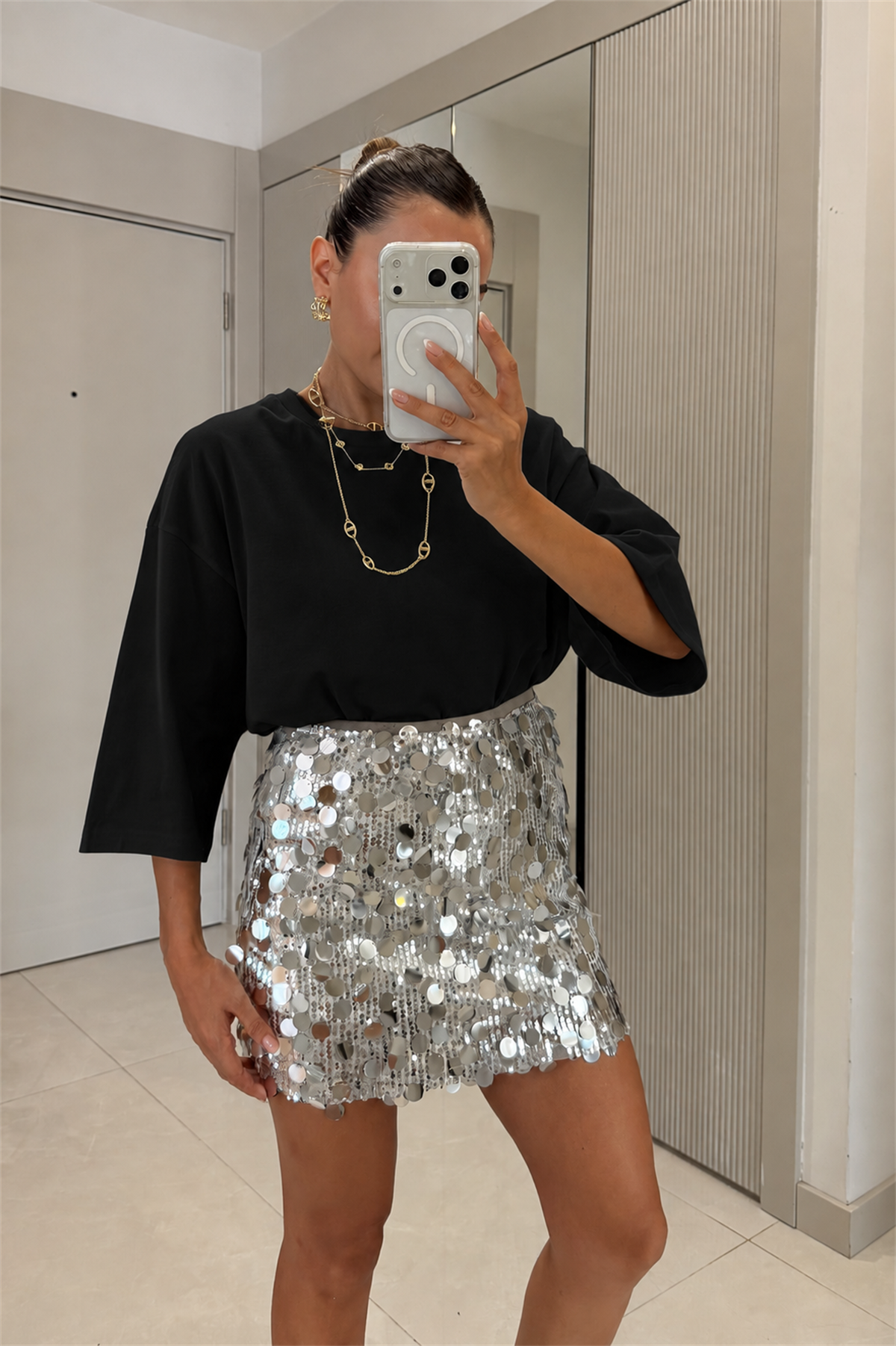 Blonde Siyah Oversize Tshirt