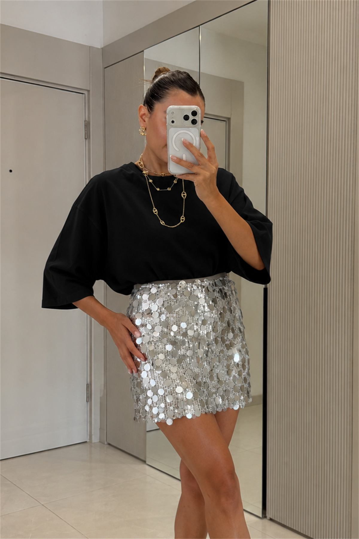 Blonde Siyah Oversize Tshirt