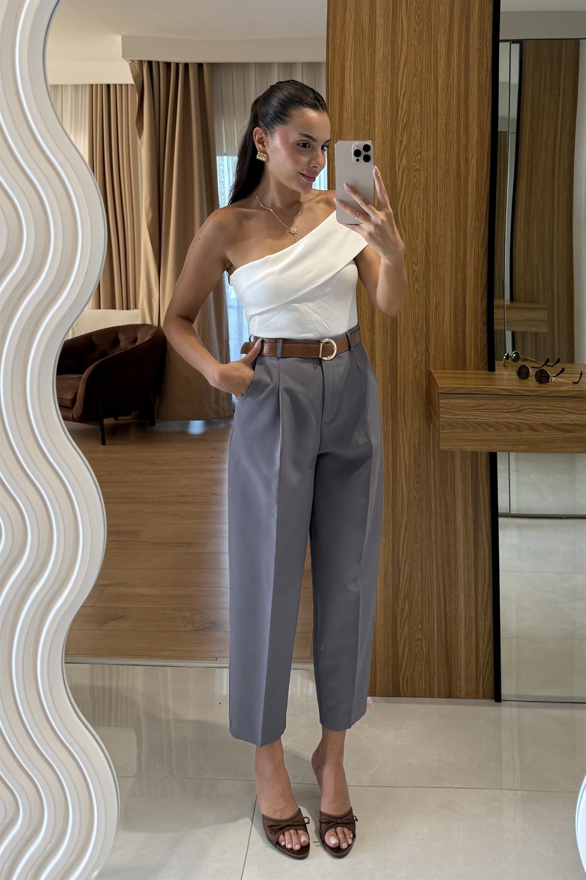 Boone Gri Havuç Kesim Pantolon