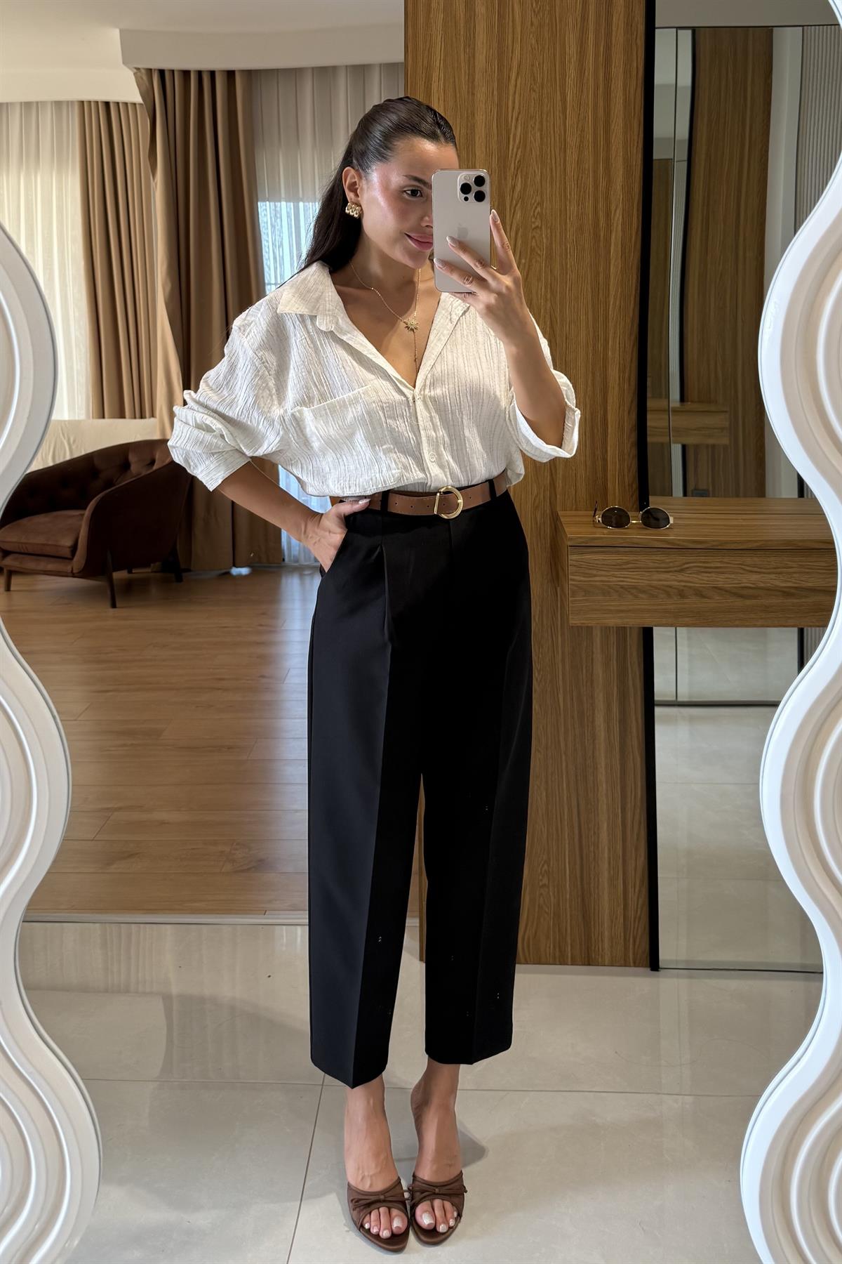 Boone Siyah Havuç Kesim Pantolon