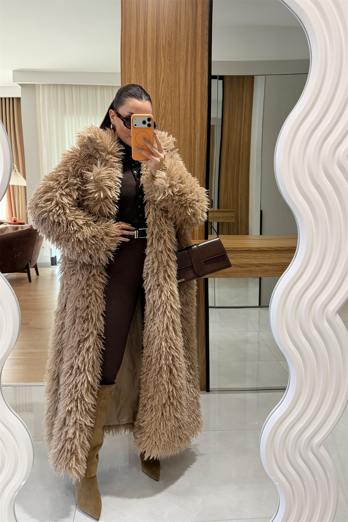 Boston Camel Uzun Premium Kürk