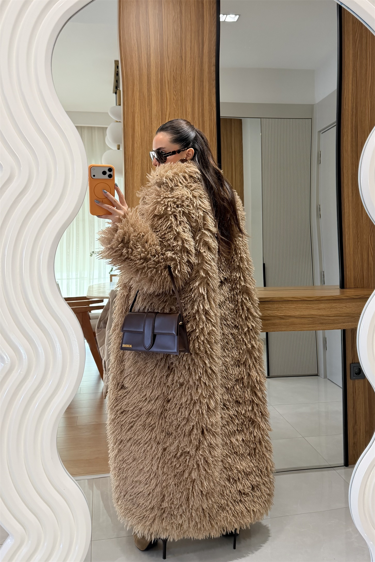 Boston Camel Uzun Premium Kürk