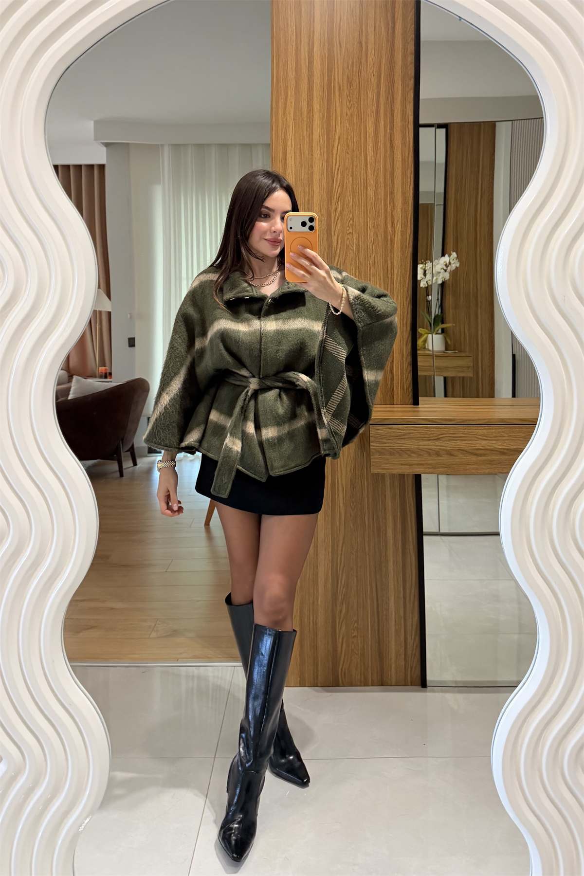 Bowie Haki Ekose Kaşe Panço