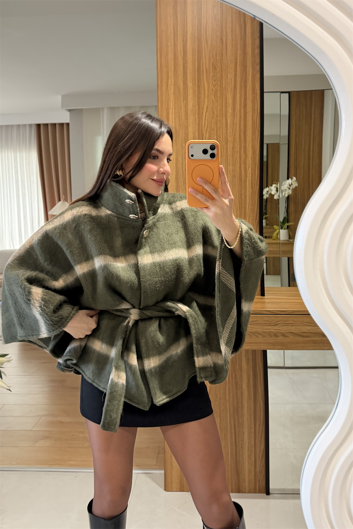 Bowie Haki Ekose Kaşe Panço