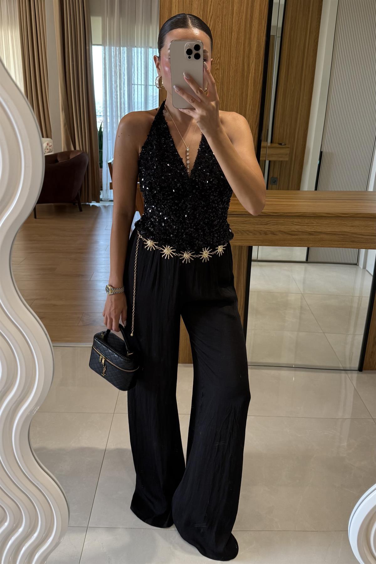 Brandy Siyah Beli Lastikli Pantolon