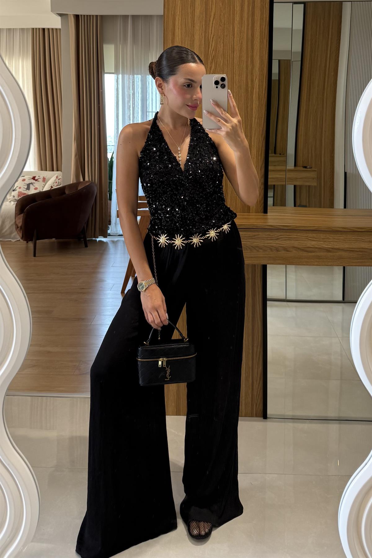 Brandy Siyah Beli Lastikli Pantolon