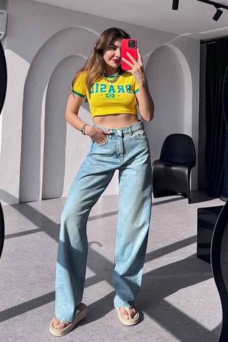 Brasil Sarı Basic Mini Tshirt