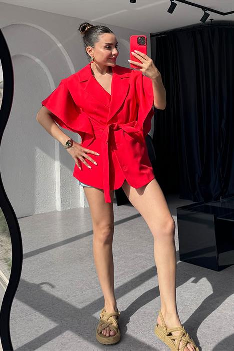 Brasil Tasarım Blazer Ceket -Kırmızı