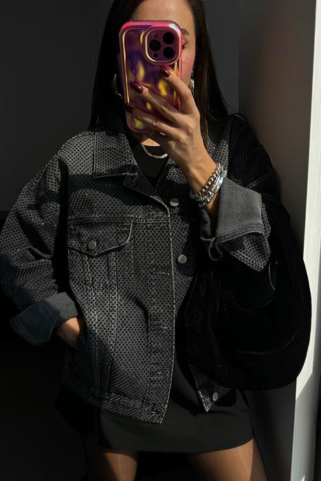 Brayne Taşlı Kot Ceket