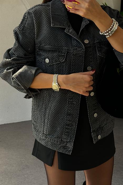 Brayne Taşlı Kot Ceket