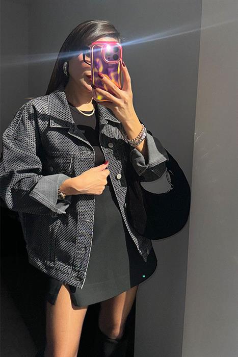 Brayne Taşlı Kot Ceket