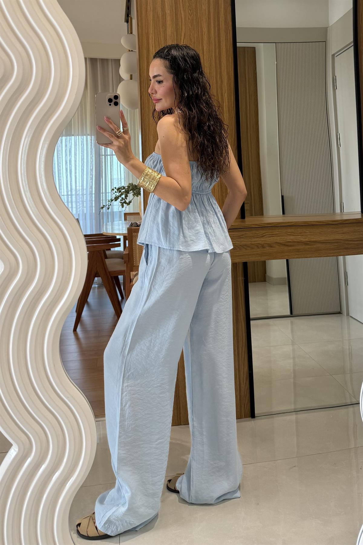 Brea Bebe Mavi Straplez Takım
