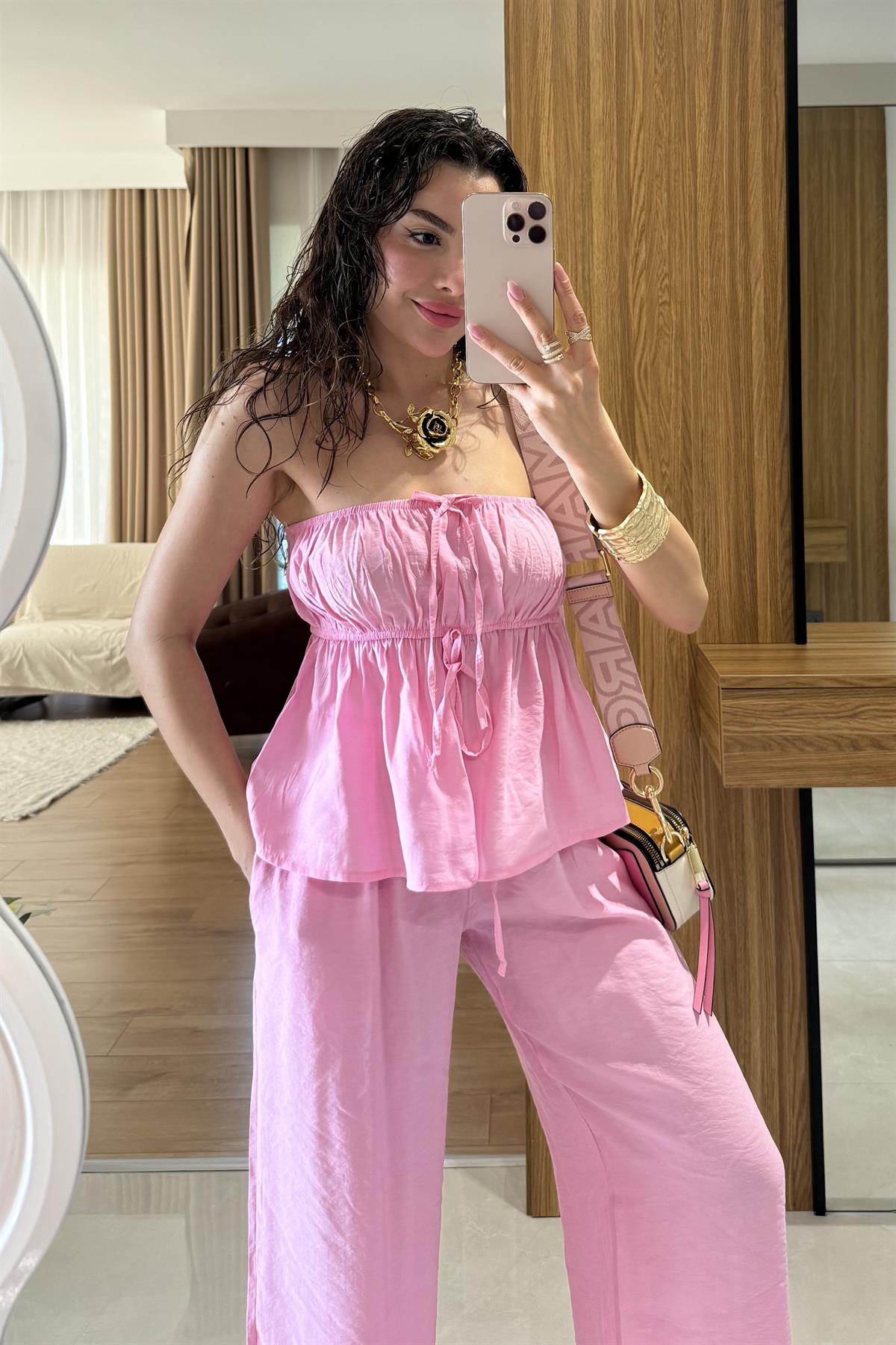 Brea Pembe Straplez Takım