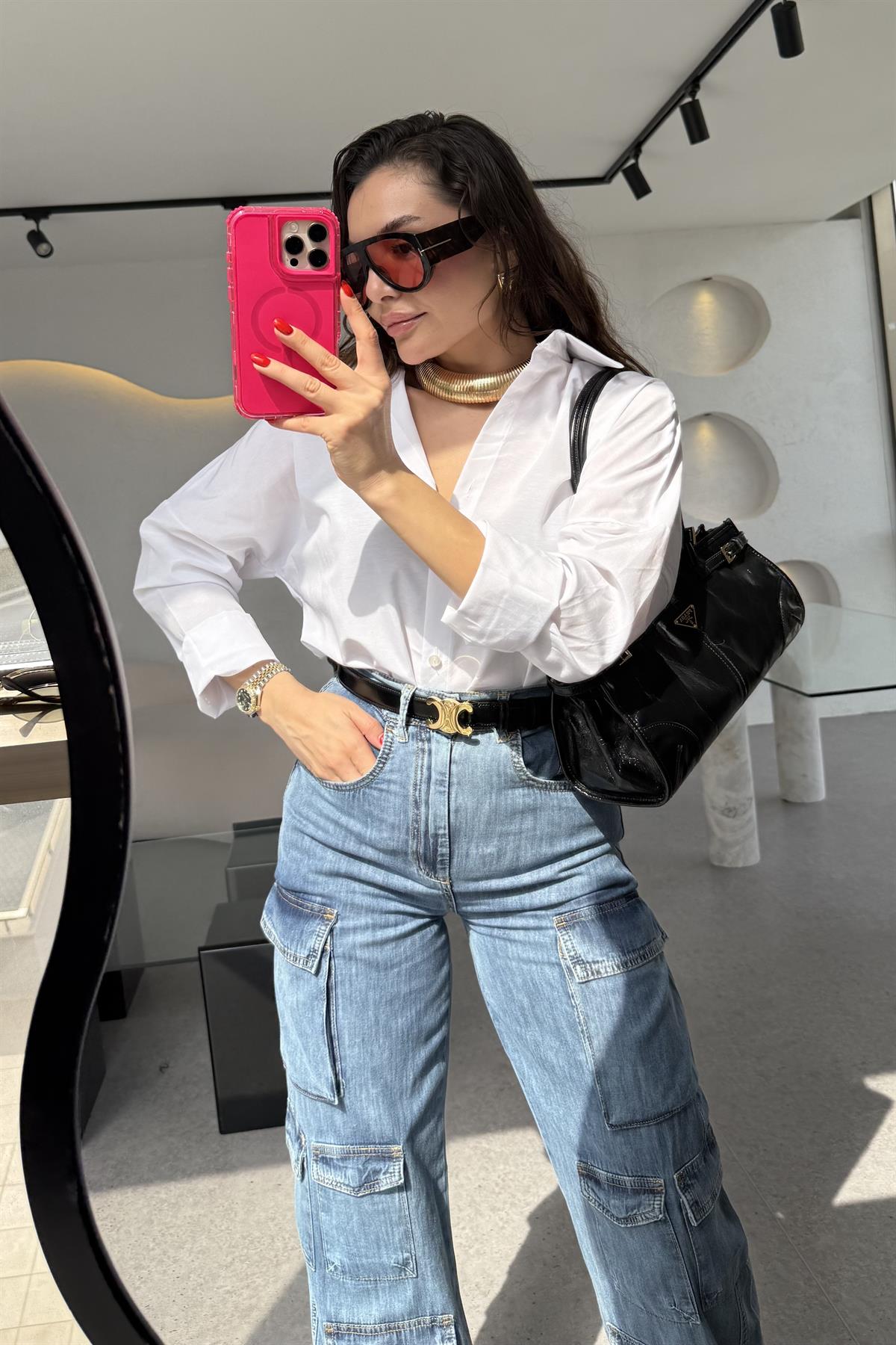 Breda Beyaz Basic Gömlek