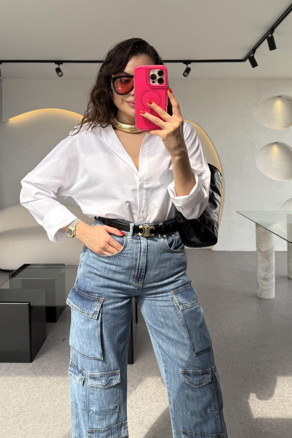 Breda Beyaz Basic Gömlek