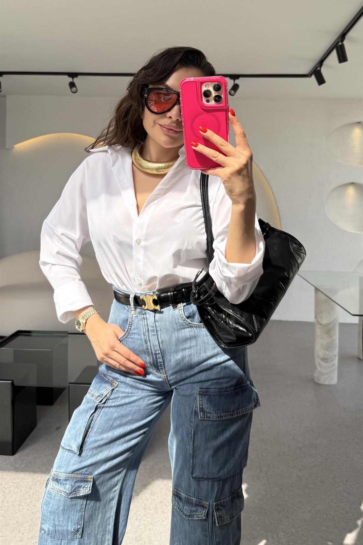 Breda Beyaz Basic Gömlek