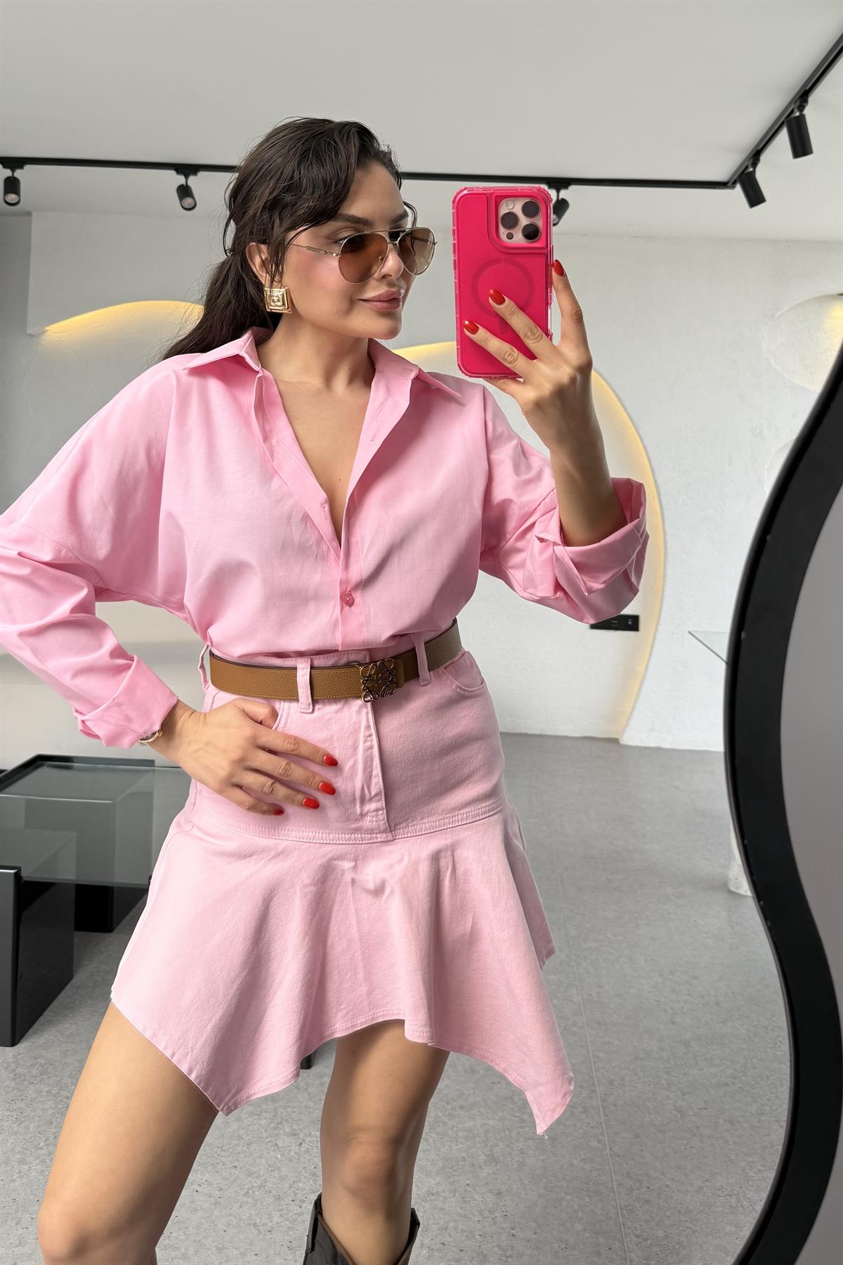 Breda Pembe Basic Gömlek