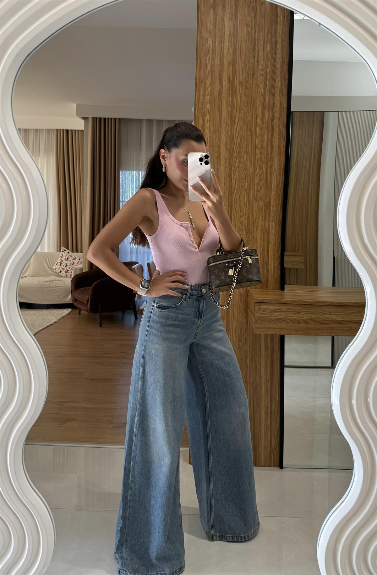 Brenda Darkblue Geniş Paça Jean