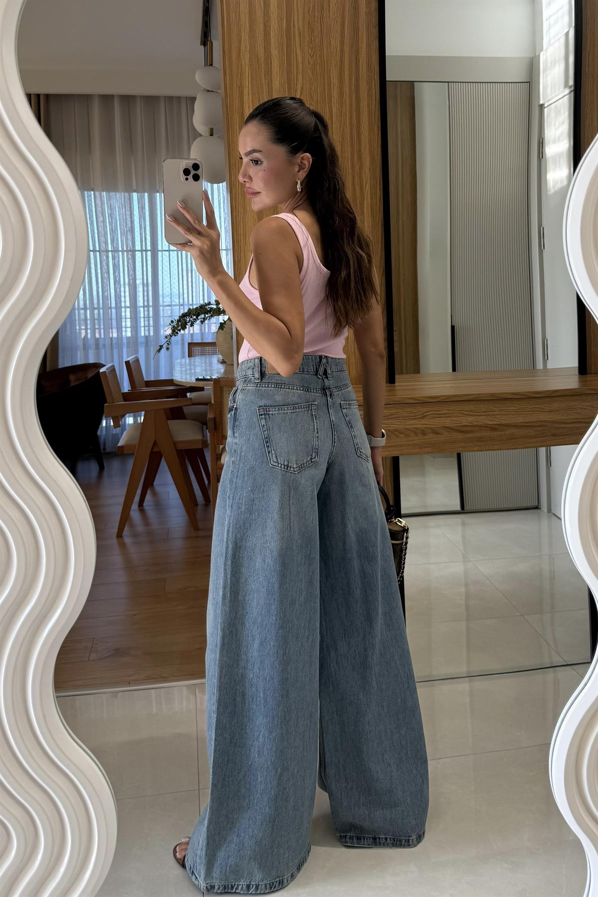 Brenda Darkblue Geniş Paça Jean