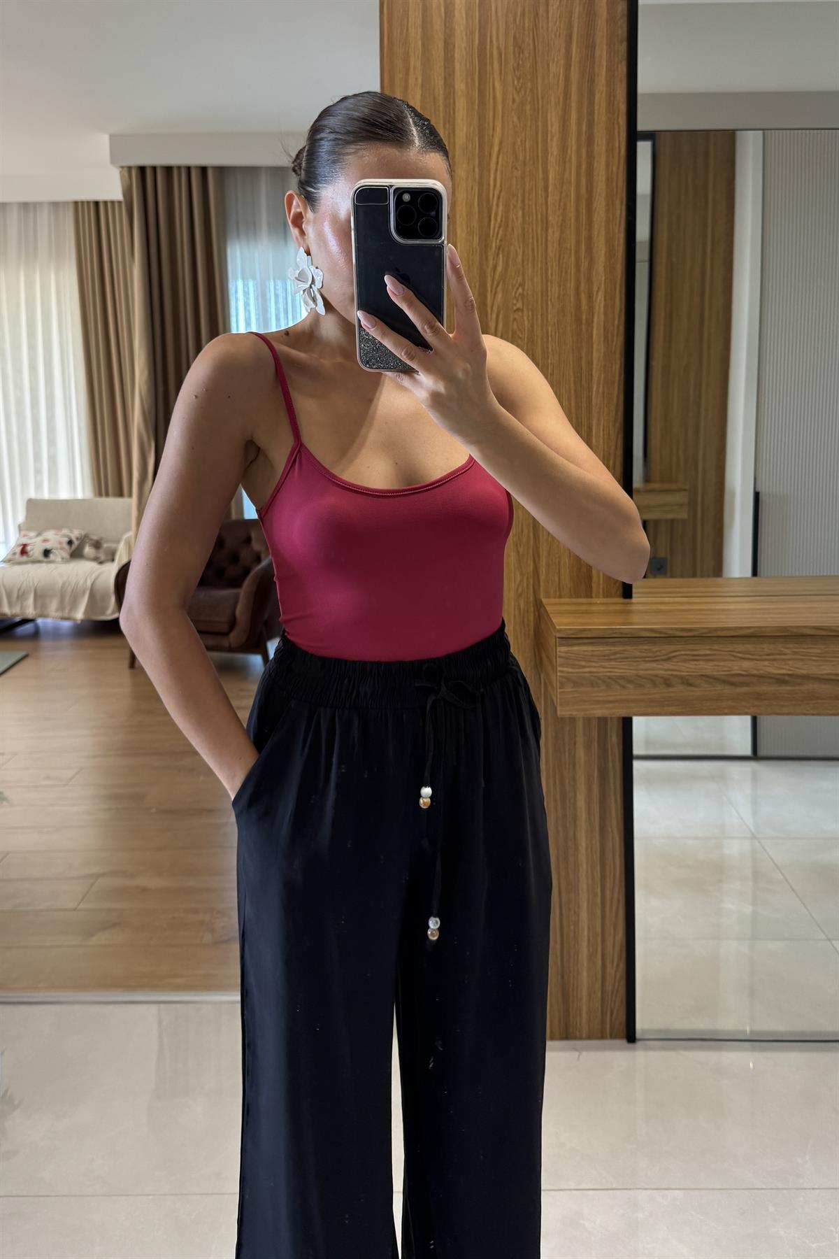 Brianne Fuşya Askılı Dilvin Crop 