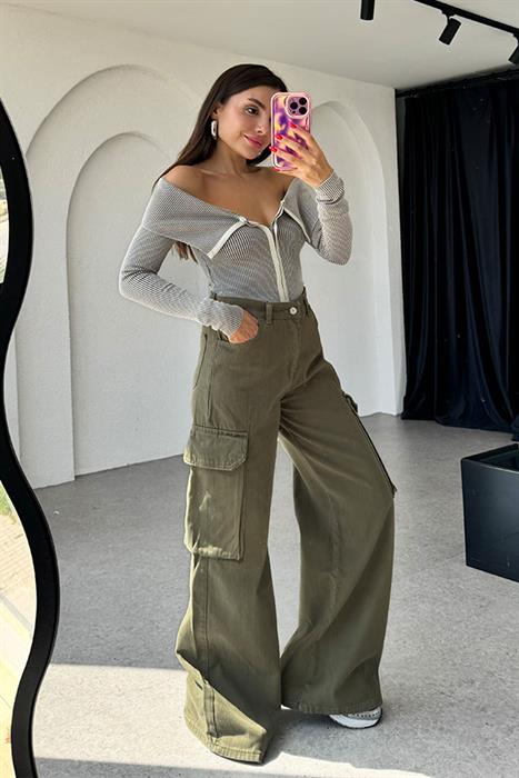 Brokly Haki Kargo Cepli Jean 