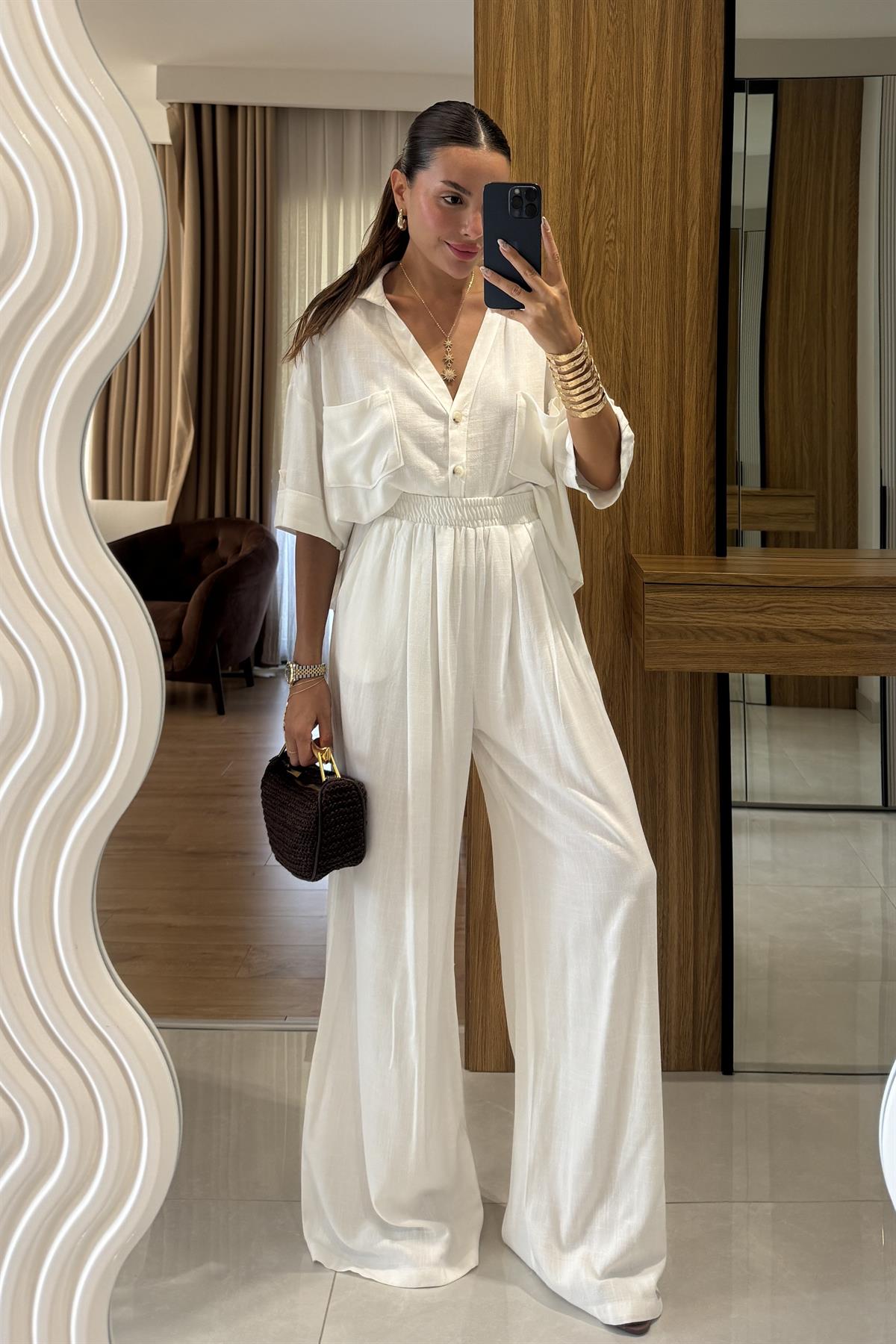 Bruce Oversize Gömlek Palazzo Pantolon Takım