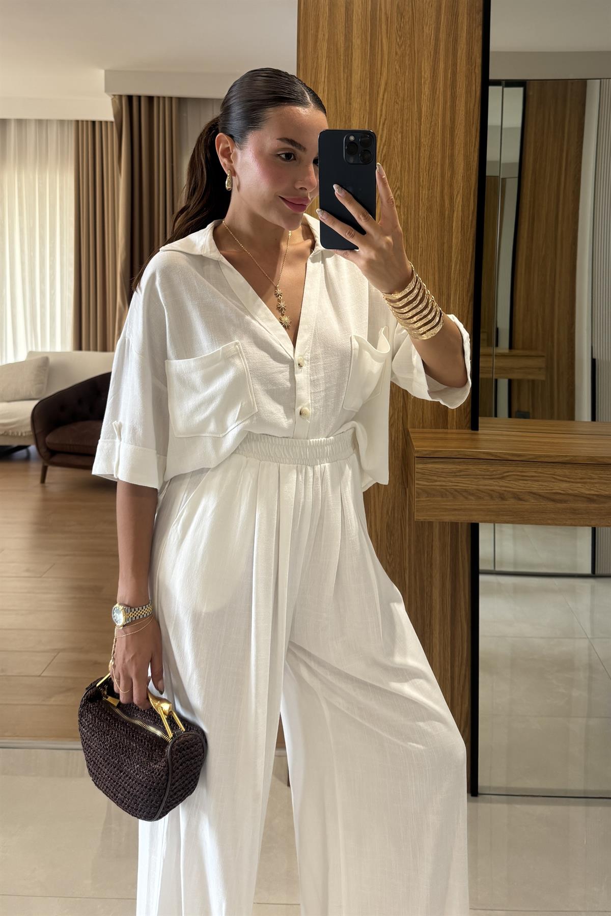 Bruce Oversize Gömlek Palazzo Pantolon Takım