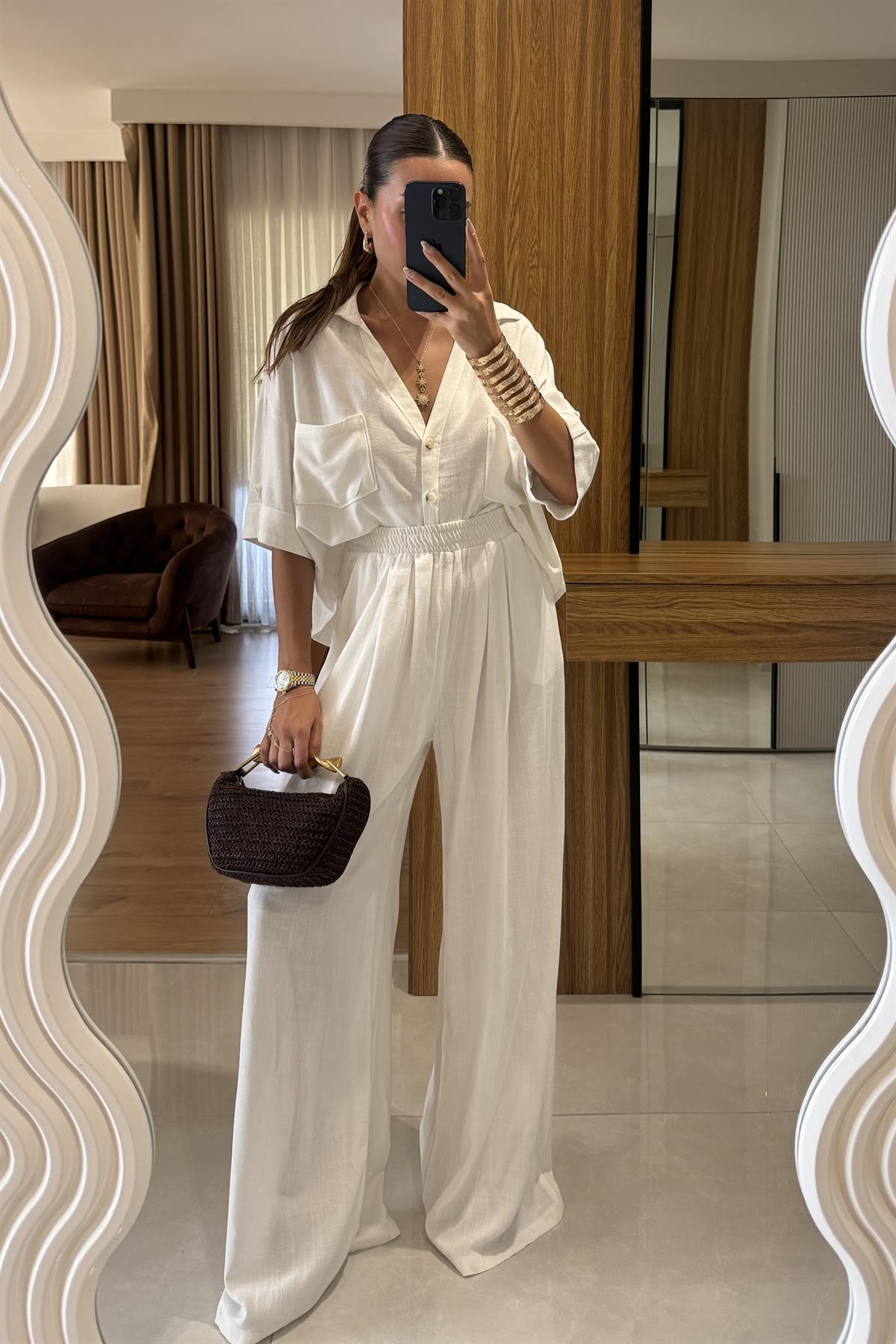 Bruce Oversize Gömlek Palazzo Pantolon Takım