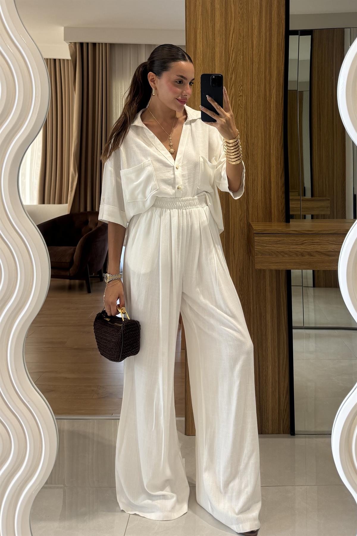 Bruce Oversize Gömlek Palazzo Pantolon Takım