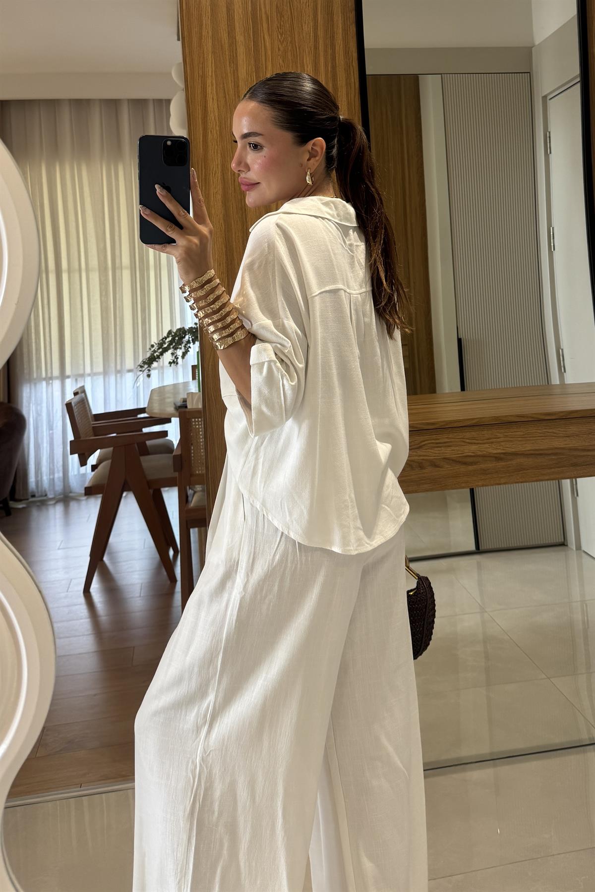 Bruce Oversize Gömlek Palazzo Pantolon Takım