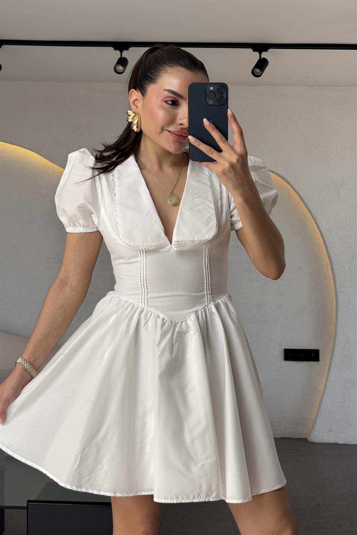 Buttercup Bebe Yaka Poplin Elbise