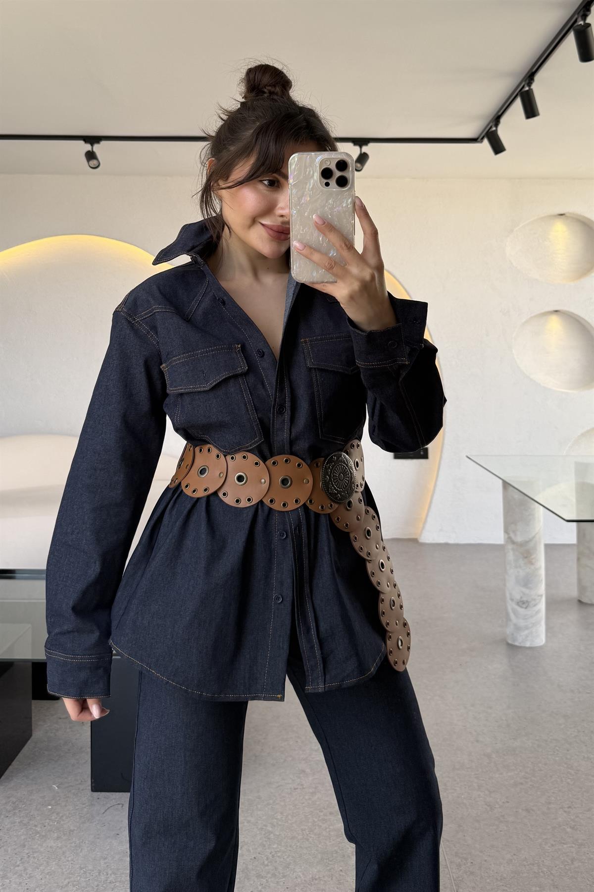 Califor Denim Belden Oturtmalı Gömlek