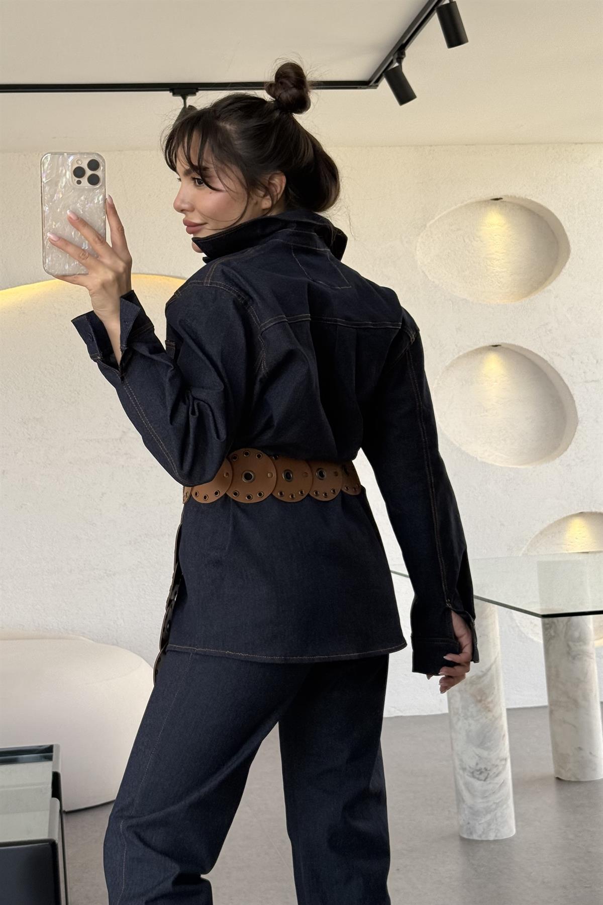 Califor Denim Belden Oturtmalı Gömlek