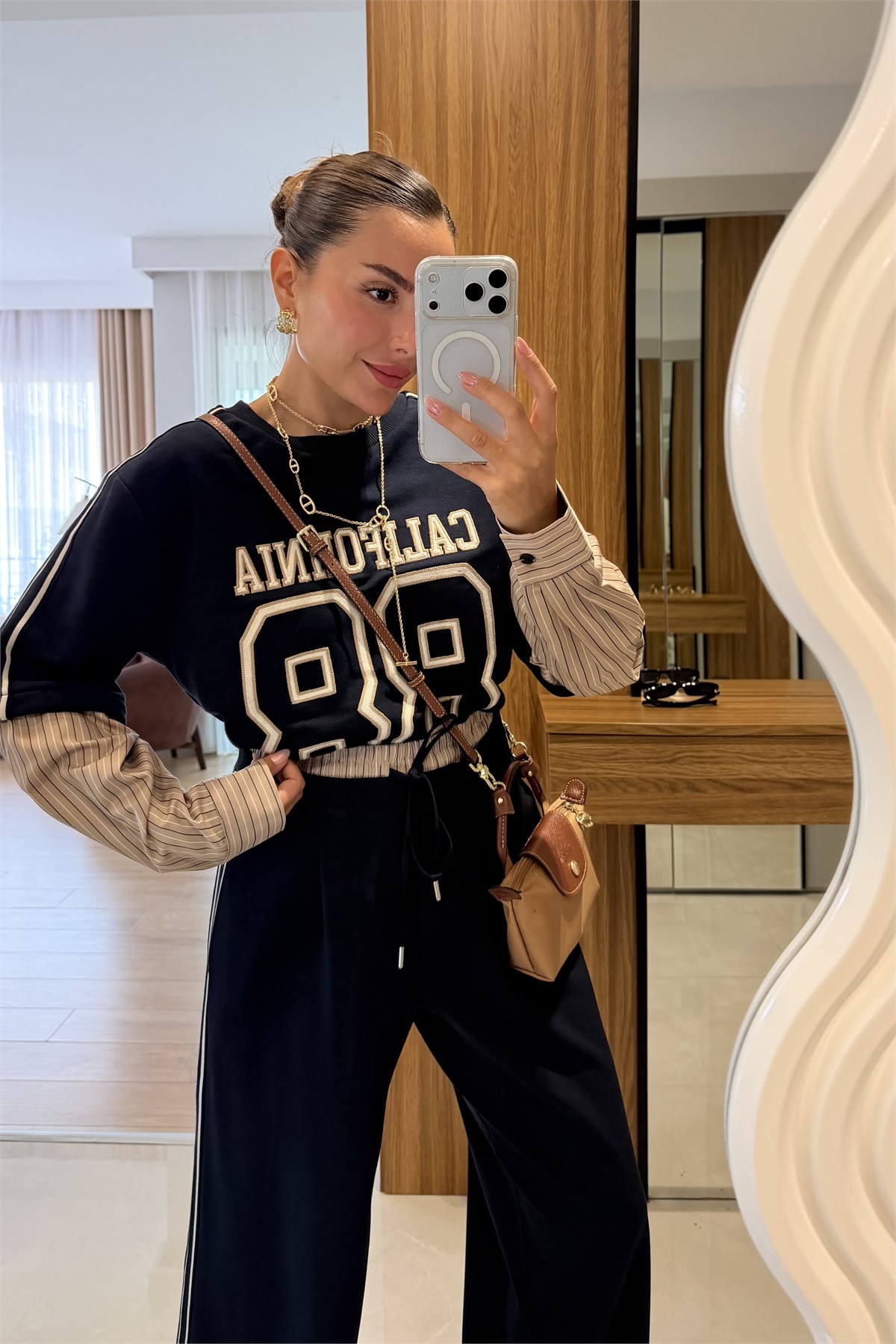 California Gömlek Detaylı Sweatshirt