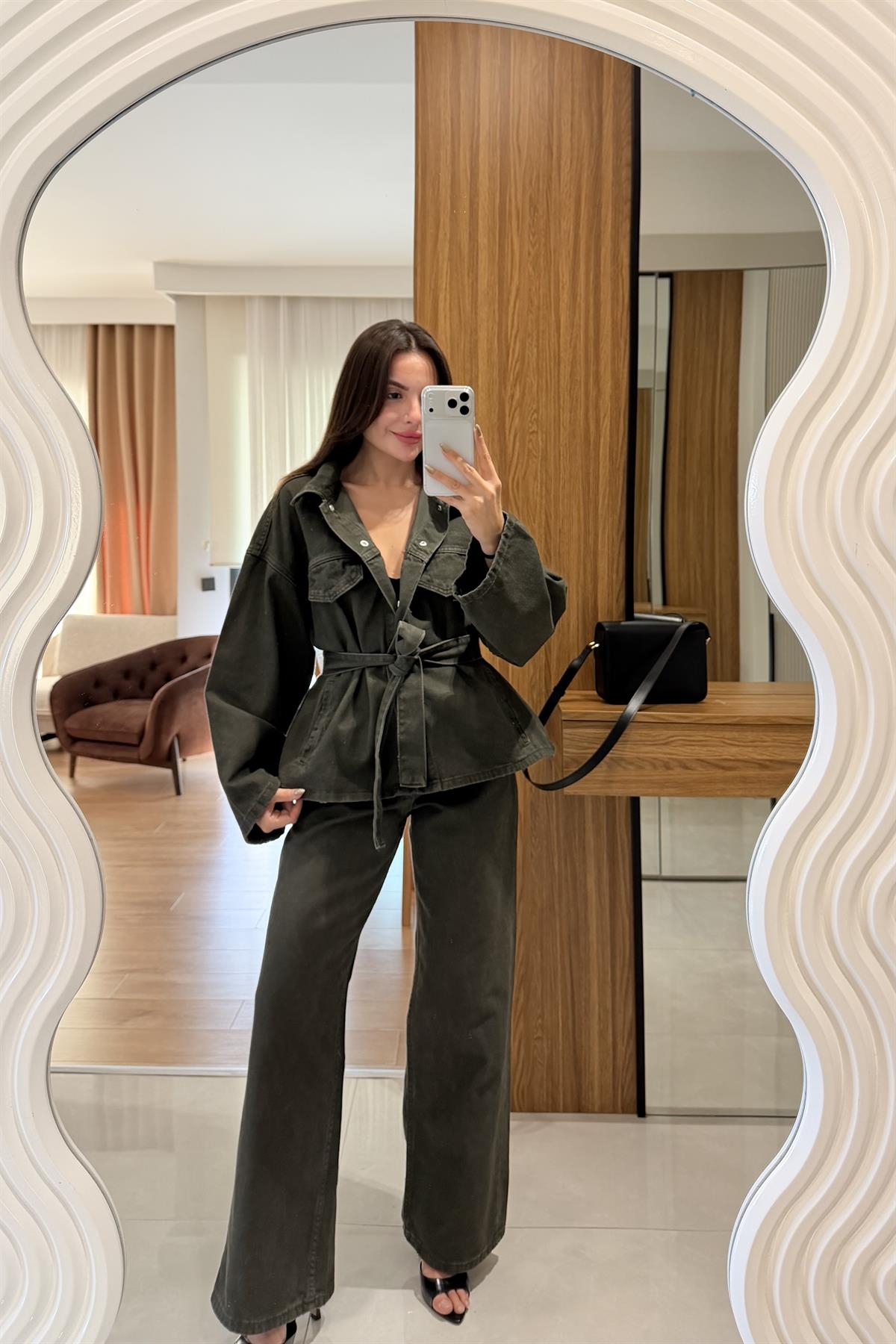 Callow Haki Kuşaklı Denim Takım