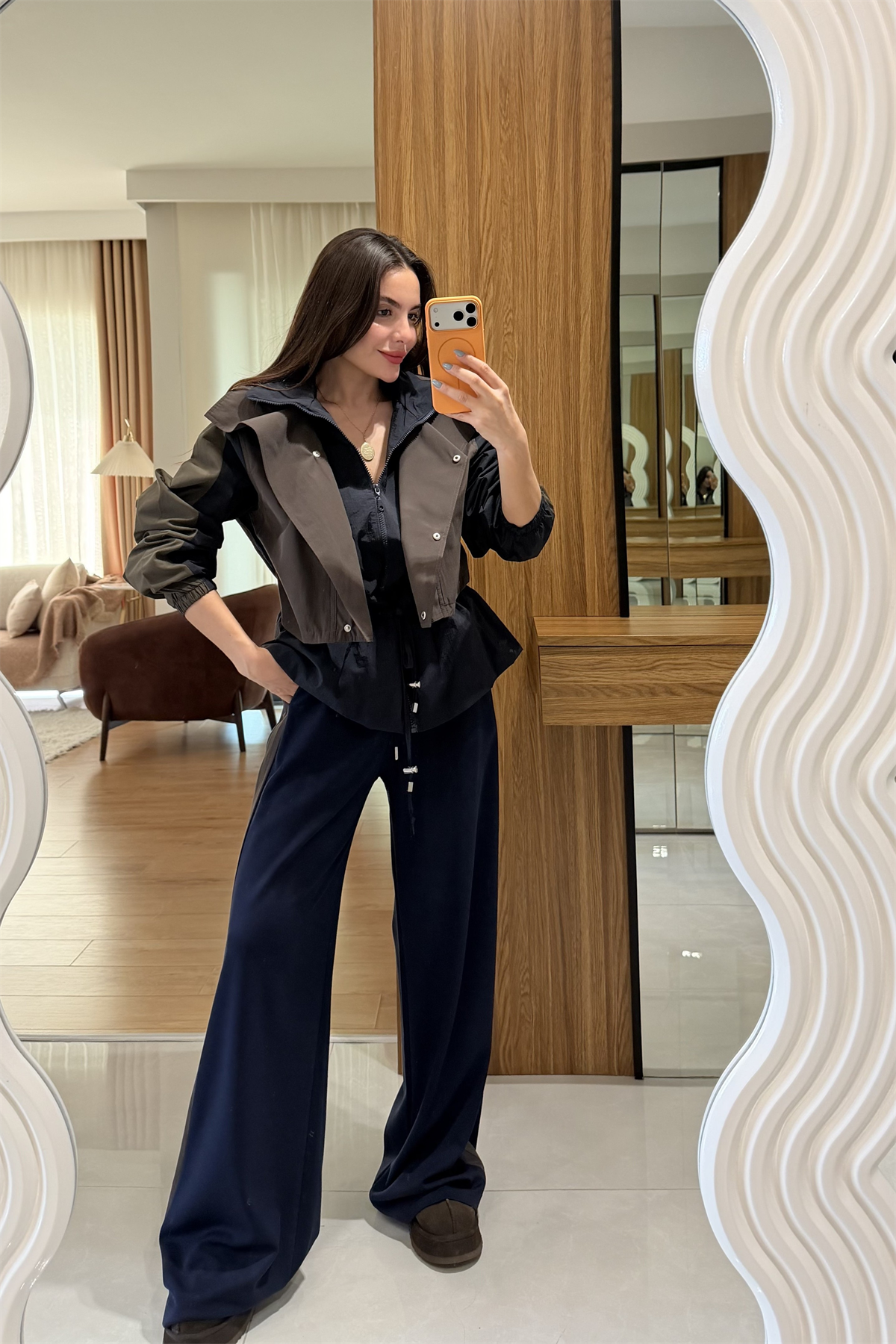 Camila Lacivert Trenç Detay Takım