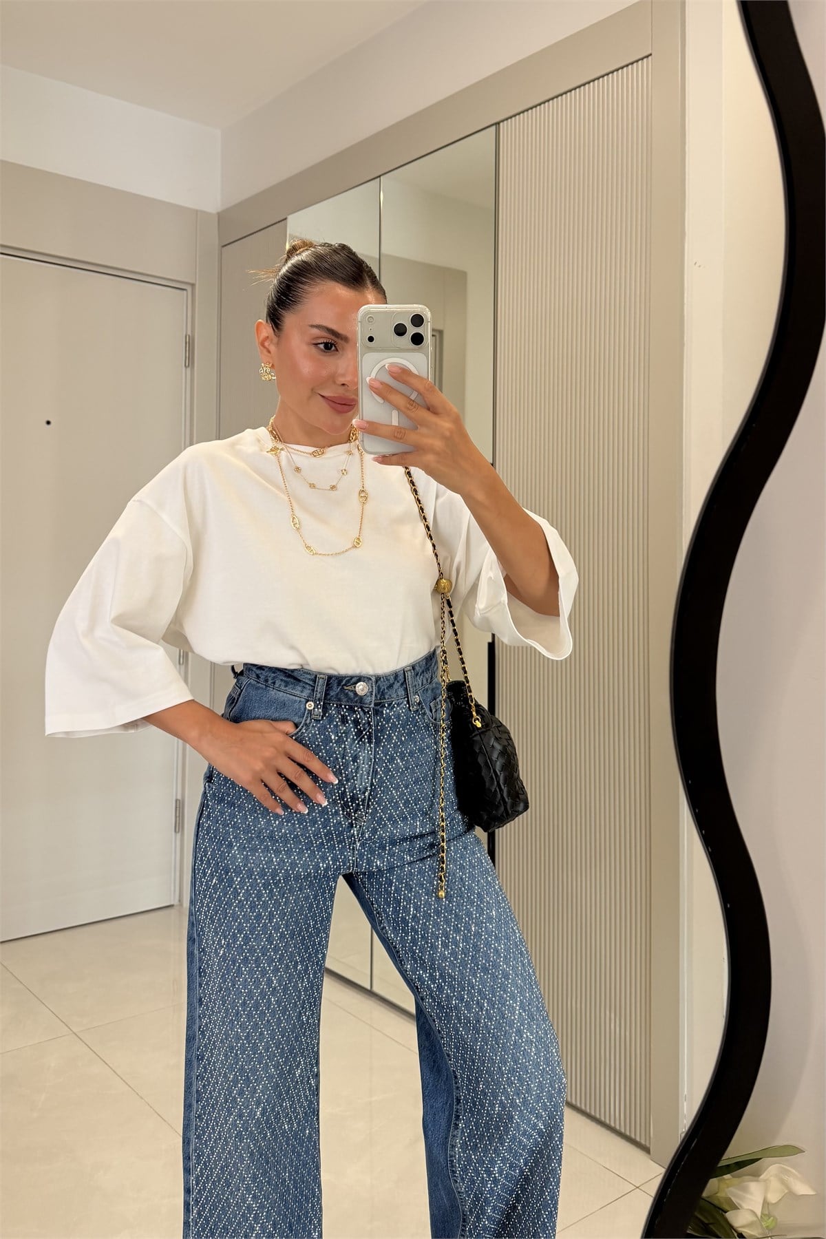 Camper Midblue Taşlı Jean