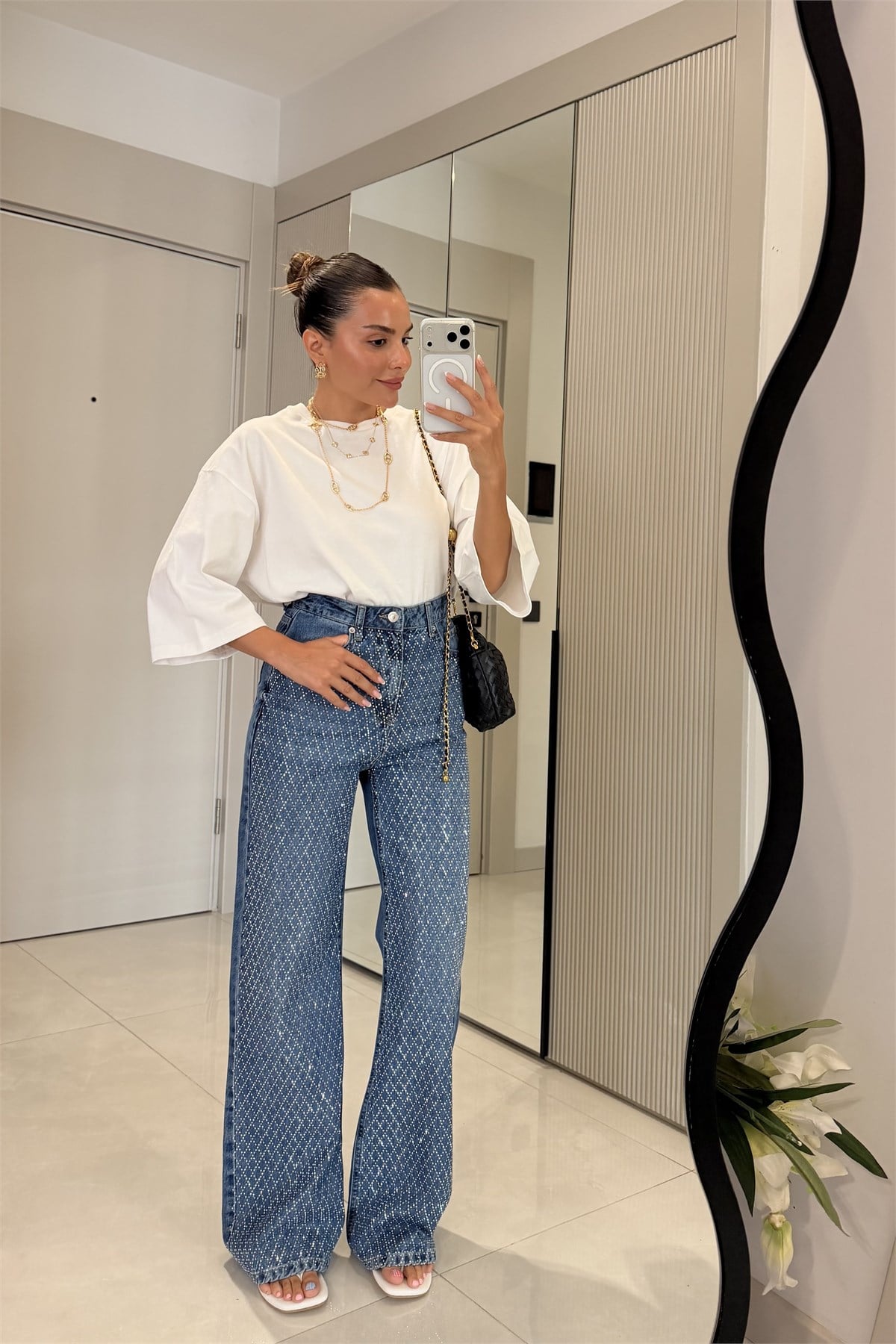 Camper Midblue Taşlı Jean