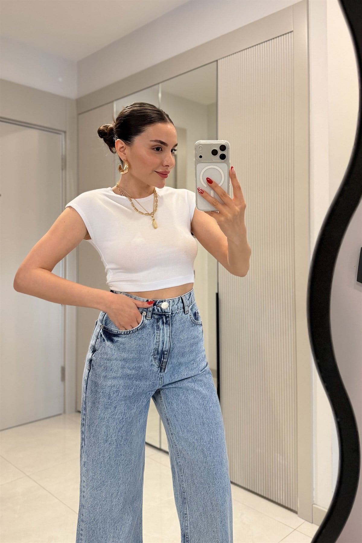 Candy Beyaz Basic Dilvin Crop Top