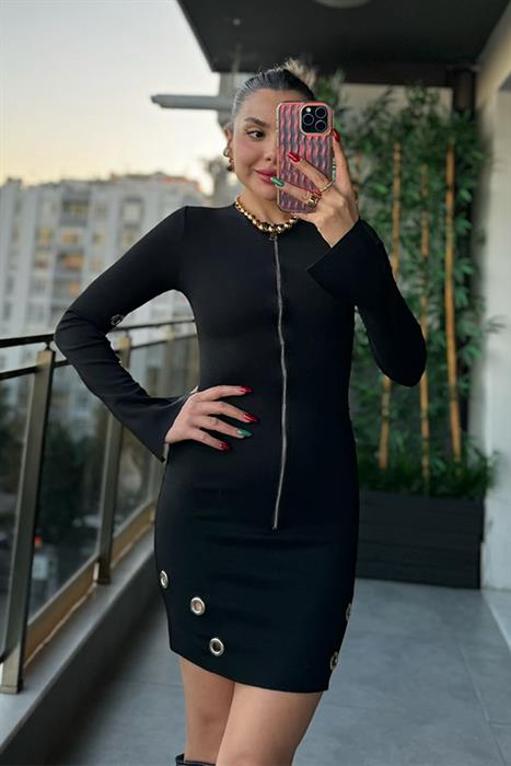 Caniva Kuşgözü Detaylı Elbise